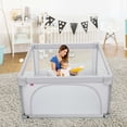 thumbnail image 2 of Costway Baby Playpen Infant Large Safety Play Center Yard w/ 50 Ocean Balls Grey, 2 of 10