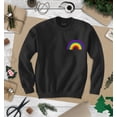 thumbnail image 3 of S4E Men's Rainbow Flag LGBTQ Gay Pride Crewneck Sweatshirt Large Black, 3 of 4