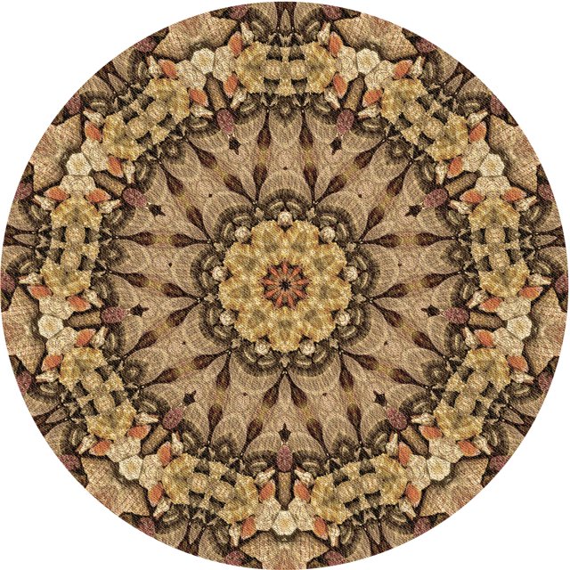 Ahgly Company Machine Washable Indoor Round Transitional GoldenRod Gold Area Rugs, 7' Round