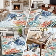 thumbnail image 5 of Sea Turtle Coastal Area Rug 6x9 FT, Non Slip Living Room Throw Carpet, Summer Beach Coral Ocean Nautical Washable Soft Large Floor Carpet Non-Shedding Rug for Bedroom Dining Room Play Room, 5 of 9