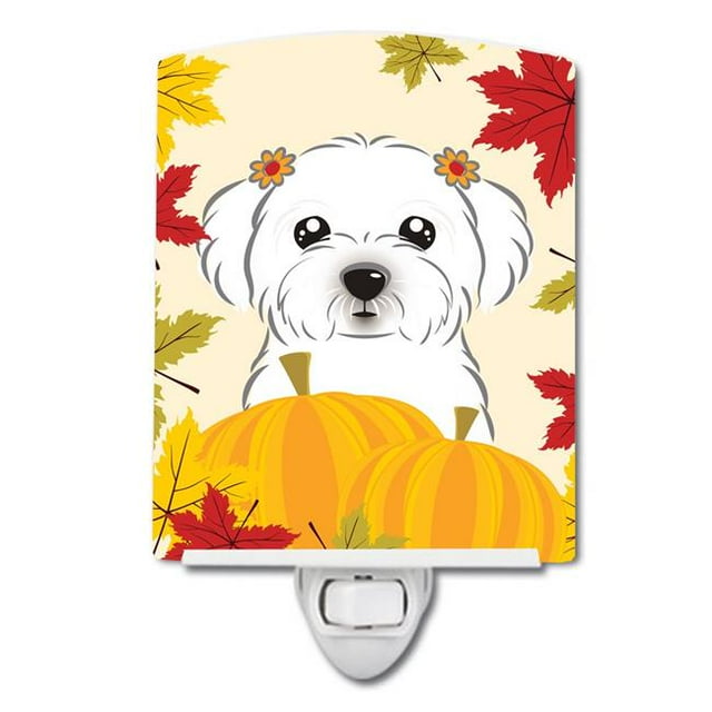 Carolines Treasures BB2014CNL Maltese Thanksgiving Ceramic Night Light