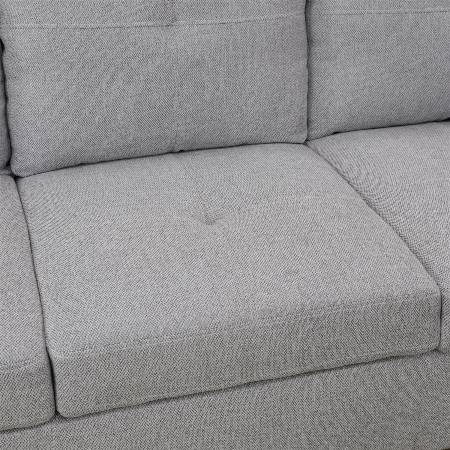 Hommoo Sofa Set,Flannel 3-Piece Living Room Sofa Set,Sectional Couches for Living Room, Grey