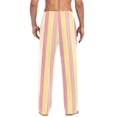 thumbnail image 4 of FORMRS Mens Pajama Pants with Pockets Sleepwear Lounge Bottoms Sizes S-2XL, Pink and Yellow Striped Pattern, 4 of 7