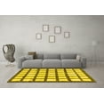 thumbnail image 3 of Ahgly Company Indoor Rectangle Checkered Yellow Modern Area Rugs, 5' x 8', 3 of 4