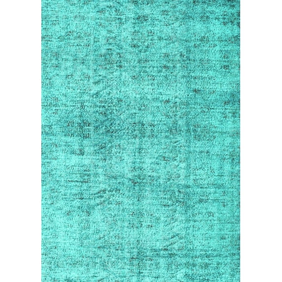 Ahgly Company Indoor Rectangle Abstract Turquoise Blue Contemporary Area Rugs, 5' x 7'