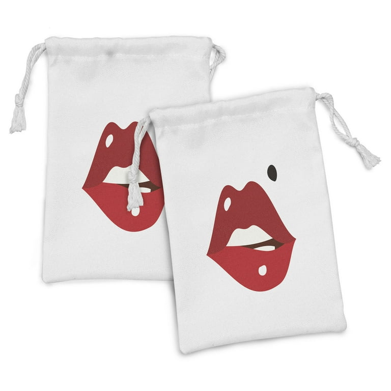 Fabric With Lipsticks Bags 