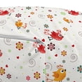 thumbnail image 3 of Cartoon Pouf Cover with Zipper, Birds Swirls Flowers and Mini Hearts Nature Inspired Drawing Style Happy Animals, Soft Decorative Fabric Unstuffed Case, 30" W X 17.3" L, Multicolor, by Ambesonne, 3 of 5