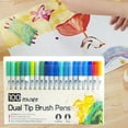 thumbnail image 3 of 100x Dual Tip Brush Pens, Bright Colors Coloring Books, Drawing Painting Sketching Colored Marker Pens for Comic Stationery, 3 of 8