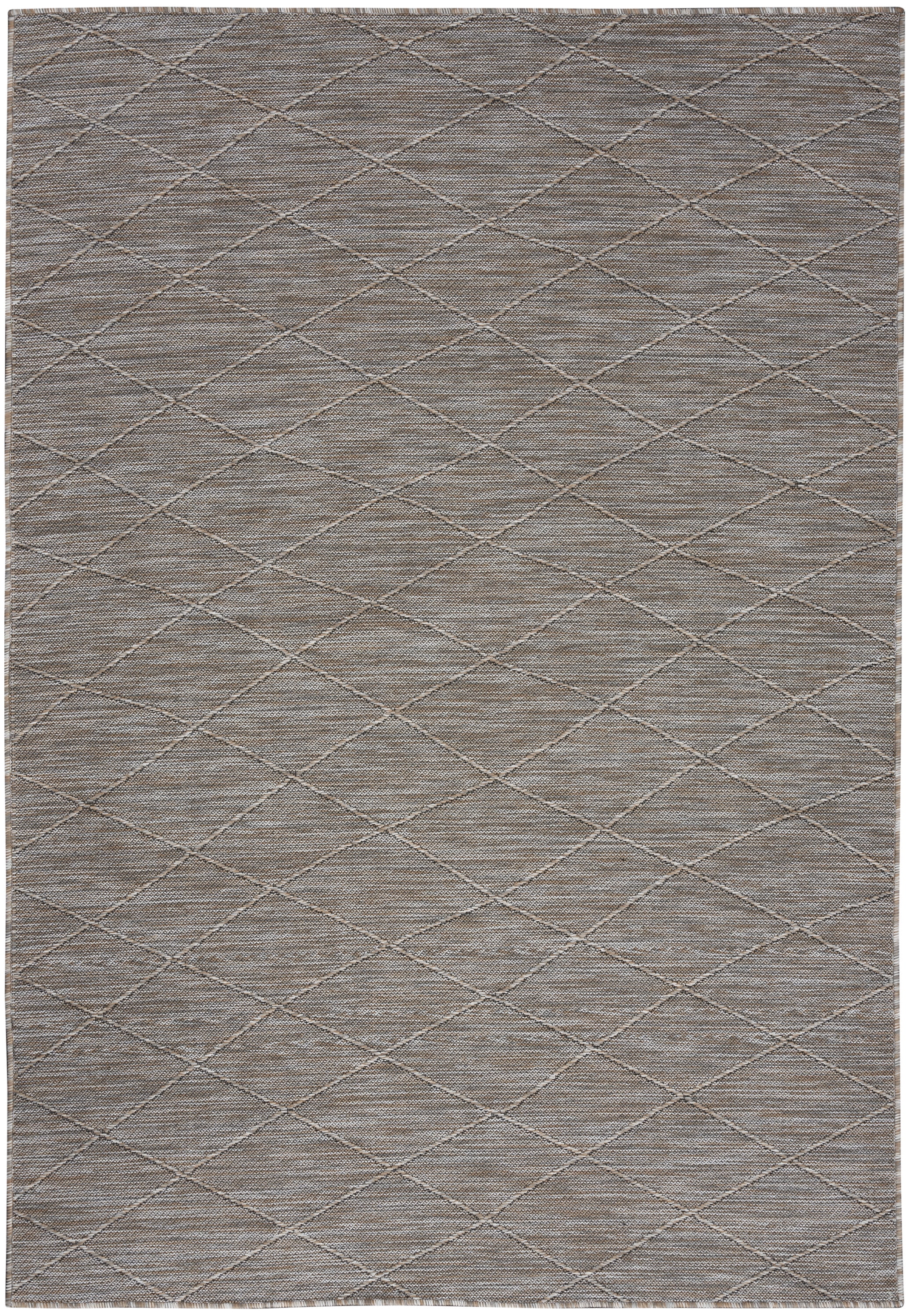 Nourison Washable Solutions Indoor/Outdoor Grey/Mocha 5' x 7' Area Rug (5x7)