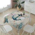 thumbnail image 6 of Nautical Anchor Table Cloth Waterproof Tablecloths, Vintage Coastal Summer Beach Coral Tablecloth Dining Table Cover for Kitchen Party Tabletop Outdoor, Square Tablecloth 54x54 Inch, 6 of 9