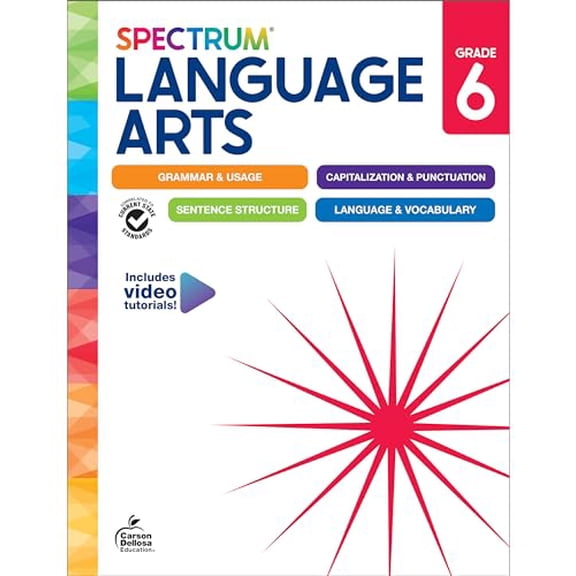 Pre-Owned Spectrum Spectrum Language Arts Workbook, Grade 6, (Paperback)