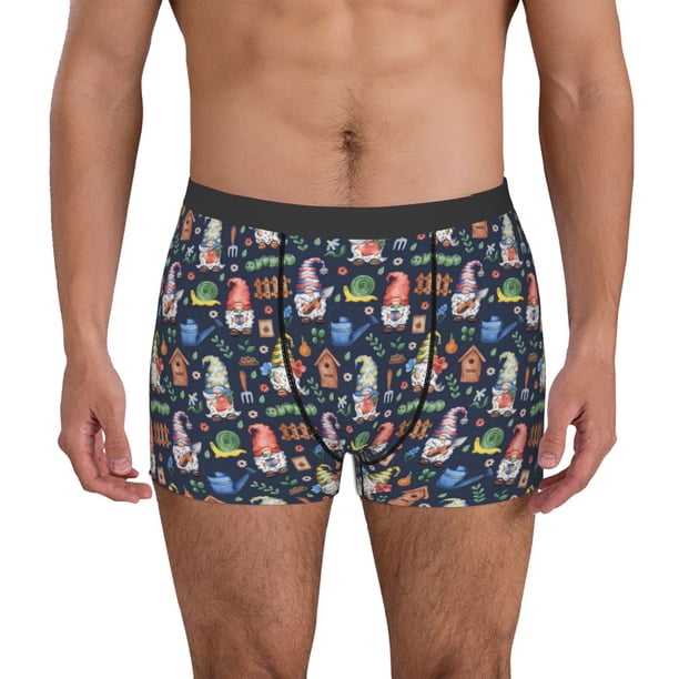 Balery Garden Gnomes Calzoncillos bóxer para hombre, ropa interior de algodón suave y transpirable con cinturilla de nailon-X-Large