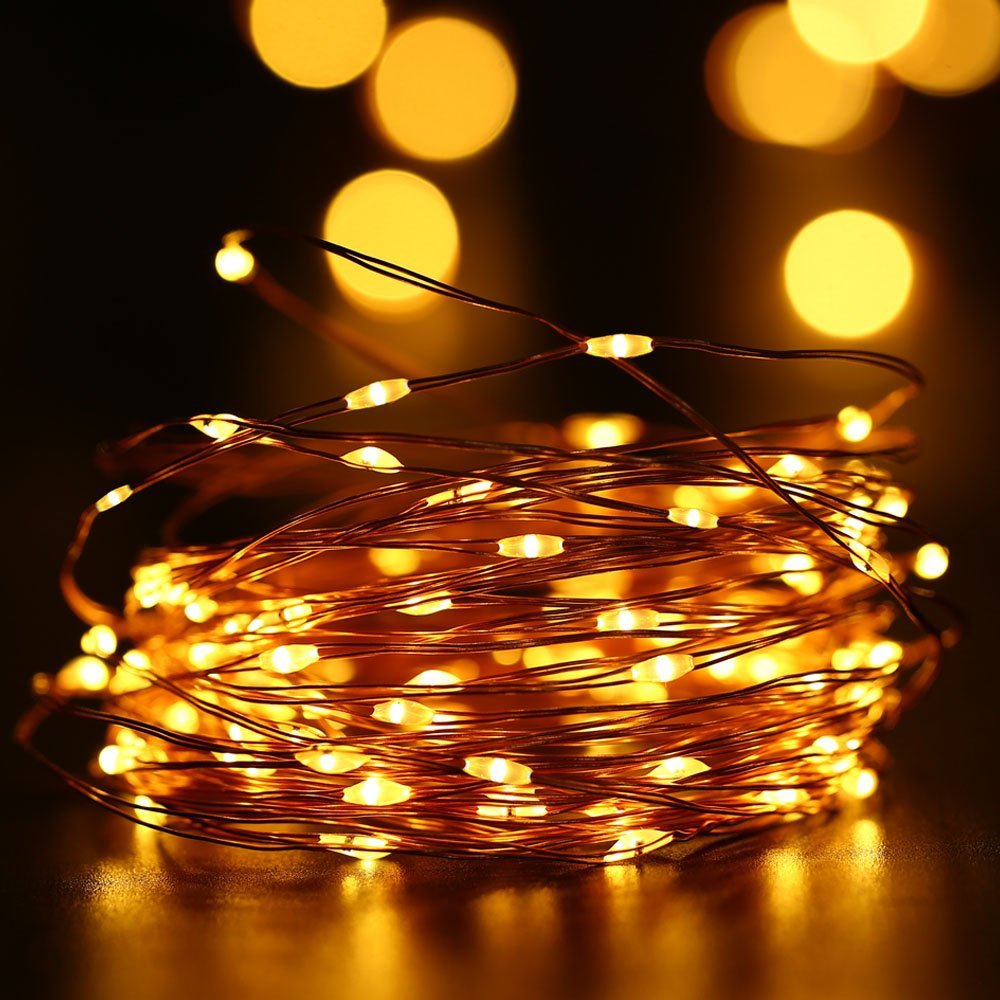 fairy starry solar string lights, 33ft 100 led copper wire