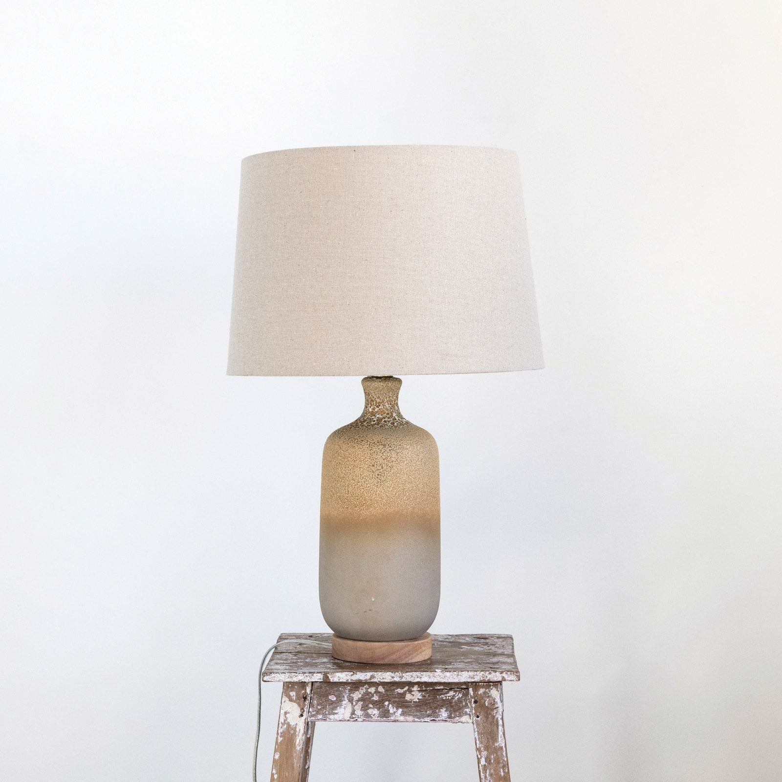 3R Studios Reactive Glaze Ceramic Table Lamp with Linen Shade Set of