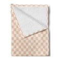 thumbnail image 2 of Geometric Soft Flannel Fleece Throw Blanket, Pale Salmon Colored Chess Table Like Modern Pink Color Squares Artwork Print, Cozy Plush for Indoor and Outdoor Use, 50" x 70", Peach Cream, by Ambesonne, 2 of 5