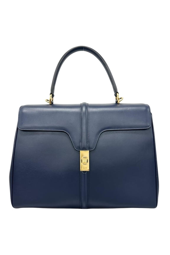 Pre-Owned CELINE Classic 16 Handbag, Leather, Blue, Women's, 2-way