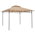 thumbnail image 5 of ABCCANOPY 10'x12' Patio Gazebo With Double Soft Roof Canopies for Shade and Rain,Khaki, 5 of 7