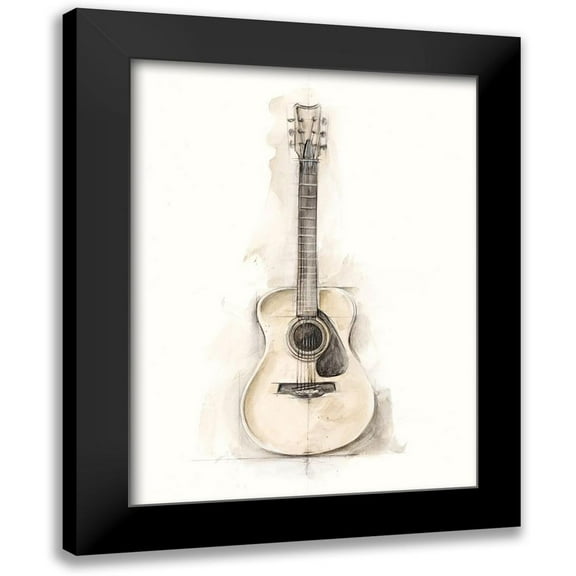 Harper, Ethan 12x14 Black Modern Framed Museum Art Print Titled - Ethans Guitar I