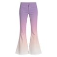 thumbnail image 5 of Kcolen Girls Elastic Waist Flare Pants,Gradient Color Flare Long Pants, Casual Mid Waist Bell Bottom Trousers for Daily School Preppy Clothes,Purple,15-16 Years, 5 of 5