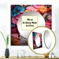 thumbnail image 3 of Designart "Pansies in a Neon Tropical Fantasy II" Pansies Square Mirror For Wall Decor - Large Pink Square Printed Wall Mirror Art - Square Traditional Mirror - Wall Mounted Square Large Mirror, 3 of 5