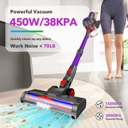 KANFUAQ Cordless Vacuum Cleaner, 38000PA/450W 50min 2500mah for Home Pet Hair Carpet Wood Floor