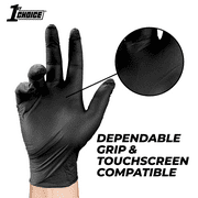 1st Choice Black Nitrile Exam Gloves, Size X-Large, 100 Count, Light-Duty