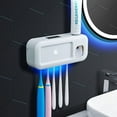 thumbnail image 2 of MOQIN Toothpaste Dispenser, Smart Automatic Toothpaste Dispenser Wall Mounted for Bathroom - Bathroom Organizer Storage Accessories Set for Kids Adults Toothbrush Slots, 2 of 5