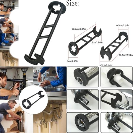 

High-Quality Upgraded Versatile and Essential Dual Head Basin Wrench Set for 2024 Design - Multifunctional Tool for Easy Maintenance in Kitchen and Bathroom - Includes Four-Claw Hexagon F