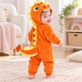 thumbnail image 7 of JIAYUE Baby Hooded Jumpsuit Cozy Fuzzy Cute Dinosaur Design Romper Long Sleeve Zip-Up Clothes for Casual Wear, 7 of 7