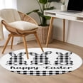 thumbnail image 4 of Round Rugs 3.3 Ft, Bunny Easter Non Slip Area Rugs for Kitchen Bedroom Entryway, Black White Plaid Rabbits Washable Carpet Runner Rug Floor Mats for Bedroom Home Decor, 4 of 8