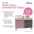thumbnail image 3 of Emily Rose - Toy Baby Doll Crib Set for Little Girls, Changing Table Furniture with Clothes and Accessories Storage and Pockets, for 3+ Year Old Girls, Baby Doll Set and Accessories - White/Pink/Gray, 3 of 7