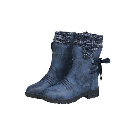 

UKAP Womens Ladies Mid Calf Warm Grip Sole Snow Boots