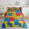 thumbnail image 2 of jejeloiu Game Gaming Bedding Comforter Set,3D Building Blocks Twin Comforter Sets,Cartoon Toy Brick Bedding Set For Boys Teens,Breathable Home Decor Reversible,2 Pieces, 2 of 8