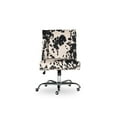 thumbnail image 3 of Bowery Hill Transitional Fabric Cow Print Armless Office Chair in Black/Beige, 3 of 18