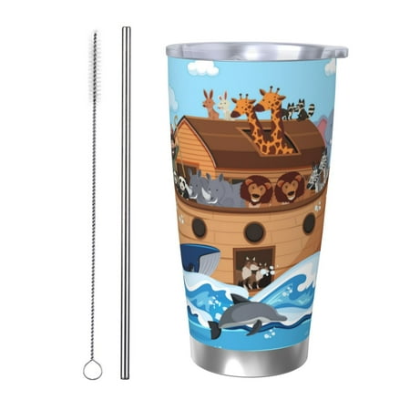 

Tideii Animals on Noah s Ark for 20OZ Car Cup Stainless Steel Cold and Hot Cup with Lid Suitable for Outdoor and Home Unisex-Straw Two-piece Set