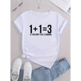 thumbnail image 2 of Women's Fashionable Black T-Shirt with Creative English Number Print - Casual Round Neck, Short Sleeve, Comfortable Polyester Blend, Machine Washable - Ideal for Summer, 2 of 6