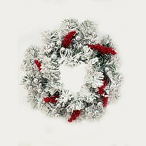 11in Christmas Candle Ring Wreath Snow Flocked Candlestick Decoration for Xmas Party Table Wedding Decor
