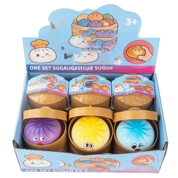 Moonsky Xiao long bao con carita, lento rebote, sopa falsa, muy divertido y realista, Juguete antiestres Squishy, Juguetes para ansiedad Adultos