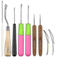 thumbnail image 1 of 9 Pieces Bent Latch Hook Crochet Needle Set Latch Hook Dreadlocks Tool, 1 of 5