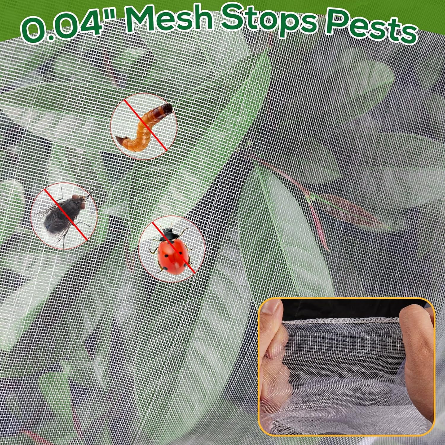2PCS Fruit Tree Netting with Drawstring, 8.2 x 6.6 ft Ultra-Fine Mesh Garden Insect & Bird Protection Cover, Breathable Reusable Tree Netting for Citrus, Apple, Peach & Shrubs