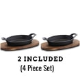 thumbnail image 3 of Bruntmor Oval Mini Cast Iron Sizzler Plates Skillet Set Of 4, 3 of 5