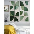 thumbnail image 3 of Minimalist Art Sheer Curtains 63 Inches Long 2 Panels Abstract Green Color Block Light Filtering Semi Sheer Window Curtains Drapes for Bedroom Living Room 52"x63", 3 of 7