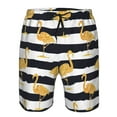 thumbnail image 3 of Salouo Gold Flamingo Pattern Swim Trunks for Men,Men's Hawaiian Bathing Suit Swimsuits Quick Dry Swimming Board Shorts Beach Shorts with Pockets-Small, 3 of 6