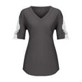 thumbnail image 6 of Pntutb Women's Lace Short Sleeve V-Neck T-Shirt Loose Casual Summer Tee Tops Special Offers, 6 of 6