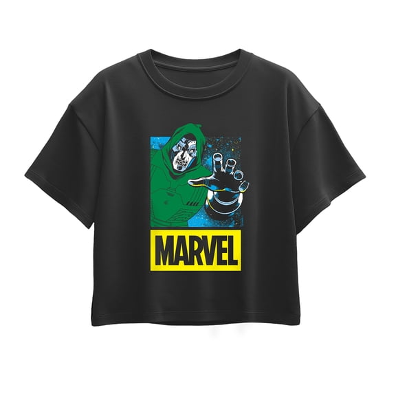 Fantastic Four - Fantastic Four Dr. Doom Logo Short Sleeve Boxy Graphic T-Shirt