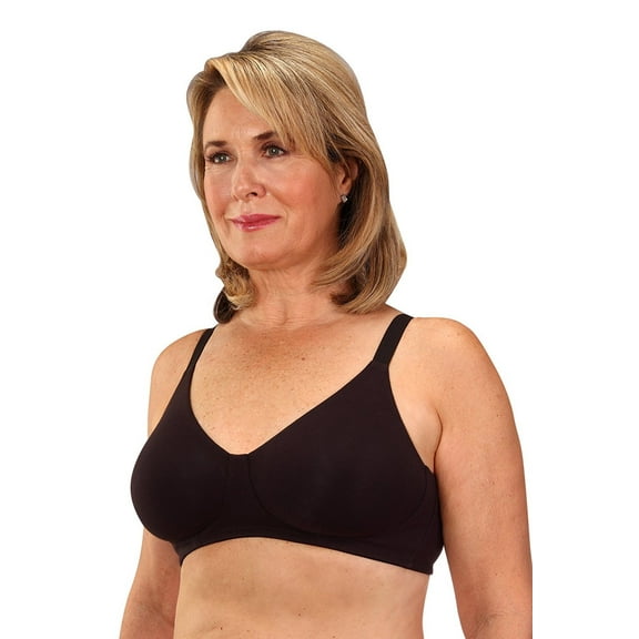 Classique Mastectomy Seamless Sleek Comfort Cotton Bra 36AA Black