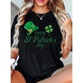 thumbnail image 1 of Camisetas De Manga Corta Para Mujer, Camisetas De Verano Para Deportes, Pesca, SenderismoWomen's St. Patrick's Day White T-Shirt - Crew Neck, Short Sleeve, Leprechaun Hat & Shamrock Print, Camisetas, 1 of 6