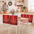 thumbnail image 2 of Winter Christmas Chair Covers Set of 4 Abstract Lights Tree Red Background Chair Back Covers Stretch Removable Washable Slipcovers Protector for Dining Room Kitchen Party Decor, 2 of 5