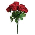 thumbnail image 1 of Ramo de rosas artificiales de 10 cabezas, simulación floral, decoración para el hogar, oficina, centro de mesa, rosa falsa, rojo vino Methold HA7033-10B, 1 of 5