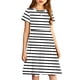 thumbnail image 5 of Odeerbi Niñas de Verano Vestido de Línea A Rayas Vestido de Columpio Vestido Elástico de Manga Corta Para Niños, 5 of 7